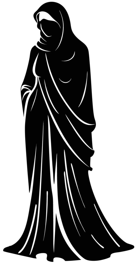 elegant silhouette of a muslim hijab dress