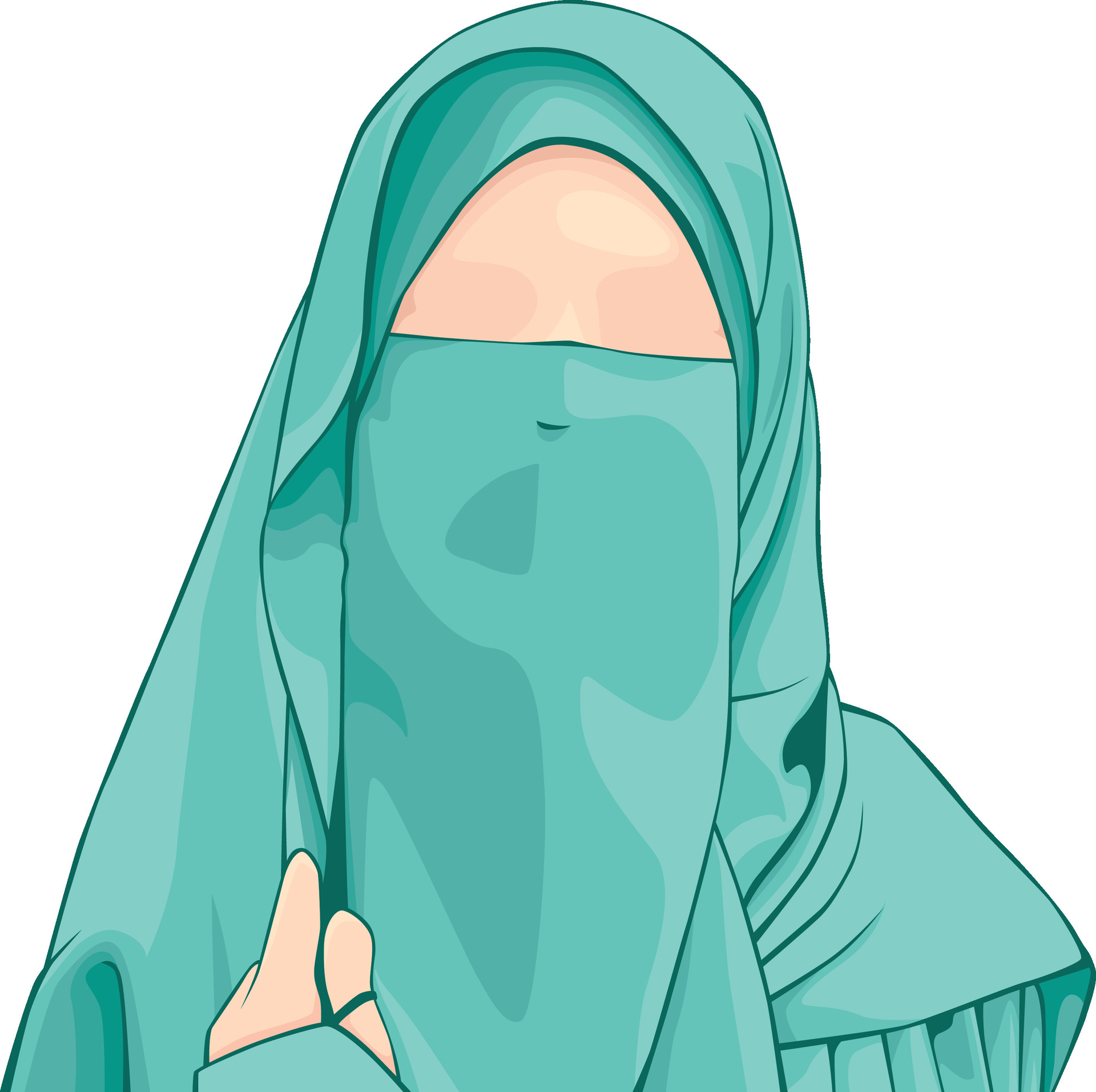 vecteezy moslem women hijab girl faceless illustration flat design 72334196